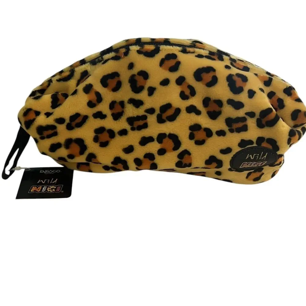 Enesco Wild Nici Leopard Print Plush Cosmetic Bag Pouch – Mini Travel Case